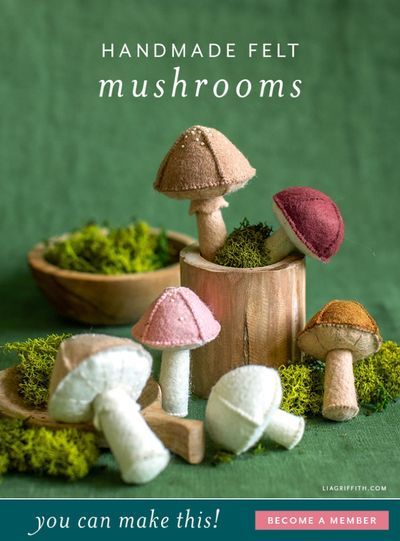 Mushrooms Diy, Felt Mushroom, Mushroom Crafts, Woodland Nursery Theme, Felt Pattern, Felt Food, Felt Patterns, Diy Template, Veggie Garden