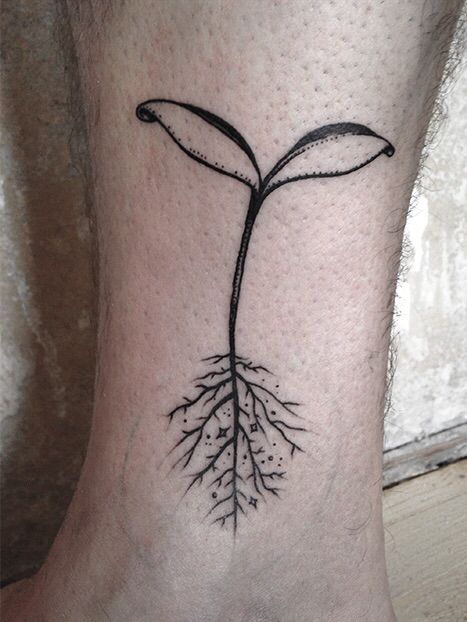 Sapling to tree- tattoo. Sapling Tree Illustration, Tree Sapling Tattoo, Sprout Tattoo, Sapling Tree, Seed Tattoo, Nature Sleeve, Tree Roots Tattoo, Roots Tattoo, Tattoo Coverup