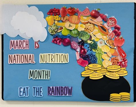 Nutritional Bulletin Board Ideas, Bulletin Board Ideas For Nursing Unit, National Nutrition Month Bulletin Board, Health Class Bulletin Board Ideas, St Patty Day Bulletin Board, Spring School Nurse Bulletin Board Ideas, Spring Health Bulletin Boards, Heart Health Bulletin Boards, March Bulliten Boards