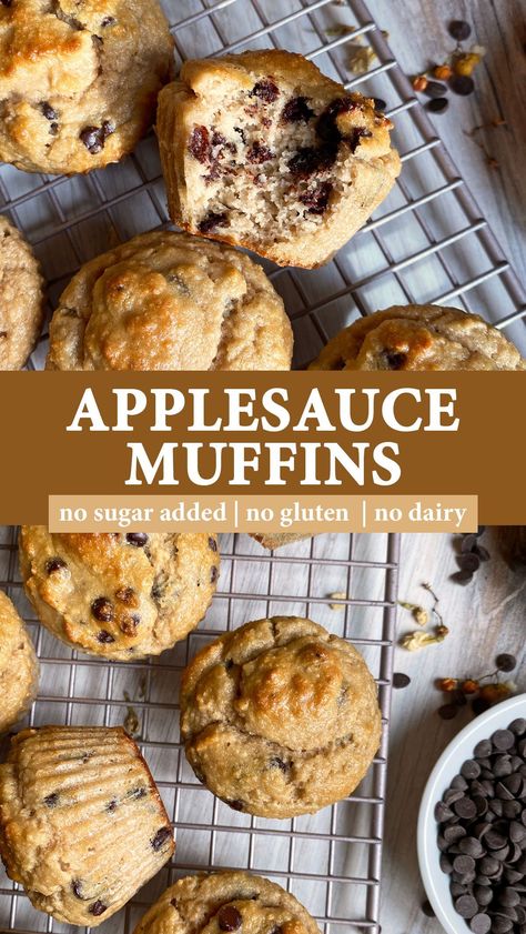 Gluten Sugar And Dairy Free Recipes, Applesauce Sweetened Muffins, Gluten Dairy Refined Sugar Free Desserts, Almond Flour Applesauce Bread, Paleo Applesauce Muffins, Almond Flour Dairy Free Recipes, Grain Free Muffin Recipes, Gf Df Sf Recipes, Gluten Free Dairy Free Sugar Free Snacks