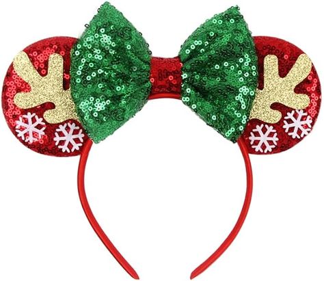 Amazon.com: JUTTIRA Christmas Mouse Ears Hair Band Bow Headbands Xmas Headwear, Antler Hair Hoop Princess Head Bopper Cosplay Costume Tiara For Kids Girls & Adult (Red Green) : Clothing, Shoes & Jewelry Minnie Mouse Ears Headband, Bow Headbands, Mouse Ears Headband, Ears Headband, Christmas Mouse, Minnie Mouse Ears, Mickey Ears, Mouse Ears, Cosplay Costume