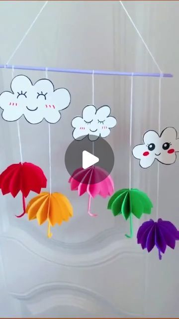 Itsy Bitsy Artsy I Art & Craft I Creative DIY on Instagram: "Craft hanging umbrellas and clouds from Paper ☁ ☔🌈 ✂️ Crafted with care, these DIY origami lighten eternal beauty into any space. Elevate your home decor with handmade elegance! 
.
.
📌Follow me for mor:
➡️ @itsy_bitsy_23
➡️ @itsy_bitsy_23
➡️ @itsy_bitsy_23
.
.
#PaperCraft #handmadedecor #HomeDecor #DIYDecor #CraftingInspiration #ArtisticCreations #holidaycrafts #CreativeCrafts #ArtisticExpression #CraftyIdeas #HandcraftedDecor #CraftyCreators #beautiful #origami #UniqueDecor #CraftyInspiration #DIYHome #ArtisticHome #kidsfuncrafts #HandmadeWithLove #CraftyCreators #umbrelladiy #handmade #homedecor #parentchildhandmade #craftymom #paperumbrella #papercrafting #craftingideas #craftykids" Paper Craft Umbrella, Diy Umbrella Decoration, Umbrella Craft For Kids, Paper Umbrella Craft, Clouds Craft, Hanging Umbrellas, Umbrella Craft, Cloud Wall Hanging, Beautiful Origami