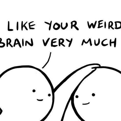 Worry Lines on Instagram: "Brain blessings. (Please support me on patreon.) . My store is open! You can buy this or any other drawing from this page as a print! I also wholesale, I have a mailing list and a patreon and I’m so grateful for your support. My book This Book Is For You (I hope you find it mildly uplifting) is available internationally from all good bookstores. All links in bio. . #brain #weird #blessings #weirdo #ily #loveyou friends #neurodivergent #neurodiversity #emotionalliteracy I Love You Friend Funny, Ily Best Friend, You Are A Good Friend, 3 Best Friends Drawing Cute, For You Page, I’m Grateful For You, Funny Doodles For Friends, Friends Mood Pics, Book Opening Lines