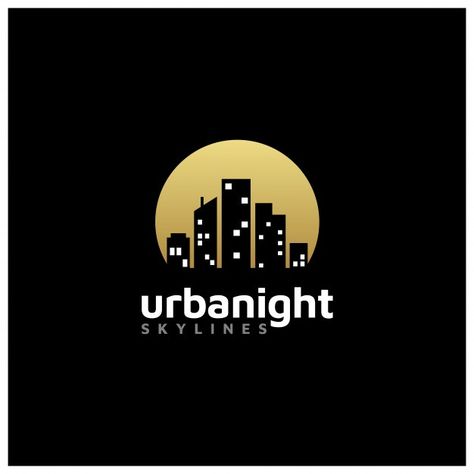 Night City Skyline, Skyline Logo, Property Branding, Property Logo, Modern Skyscrapers, Skyline Design, Real Estate Logo Design, City Logo, Estate Logo