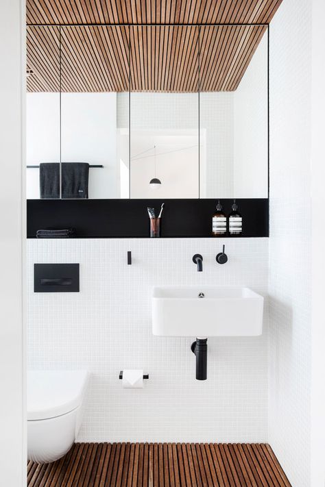 Bad Inspiration, Trendy Bathroom, Interior Modern, Bath Room, Decor Minimalist, House Bathroom, Black Bathroom, White Bathroom, Modern Bathroom Design