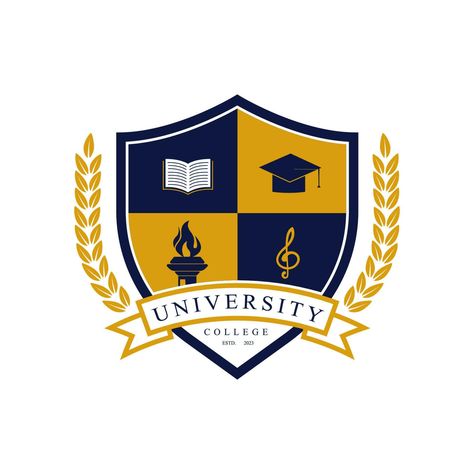 University college school badge logo design vector image. Education badge logo design. University high school emblem School Badge Logo, Logo Design University, Bow Wallpaper Iphone, School Emblem, Badge Logo Design, Design University, School Badges, Bow Wallpaper, Logo Design Art