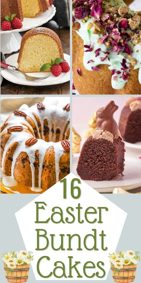 Easter Bundt Cakes Easter Bundt Cake, Easter Desserts Cake, Bunt Cake Recipe, Bundt Cake Recipes, Unique Treats, Fresh Apple Cake, Easy Easter Desserts, Easter Menu, Farmhouse Easter