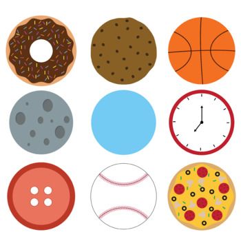 Circle objects 2D Clip art (shapes) Circle Shape Craft For Preschool, Circular Objects To Draw, Circle Objects Drawing, Square Objects Drawing, Round Objects Drawing, Circle Shaped Objects, Drawing From Shapes, Circle Shape Activities For Preschool, Circle Objects