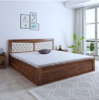 solid wood king size bed Wooden Queen Bed Frame, Wood King Size Bed, Wooden Bedroom Furniture Sets, Small Bedroom Makeover, Luxury Furniture Sofa, Wood Bed Design, Bed Double, Furniture Design Wooden, Honey Oak