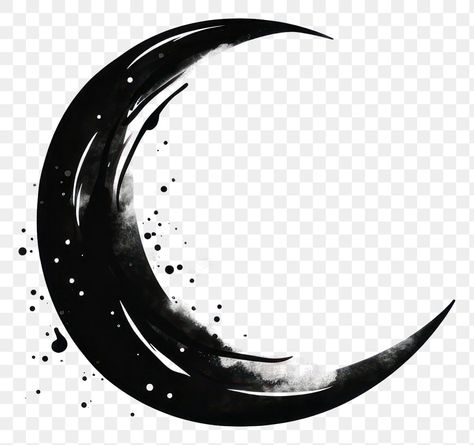 Crescent Moon Shape, Half Moon Drawing, Crescent Moon Drawing, Moon Stencil, Png Moon, Moon Png, Crescent Moon Design, Moon Icon, Ink Splatter