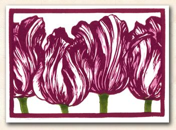 Botanical Tulip Block Print Lino Flowers, Botanical Tulip, Lino Printing, Stamp Carving, Linocut Art, Wood Block Printing, Wood Stamp, Craft Printing, Print Inspiration