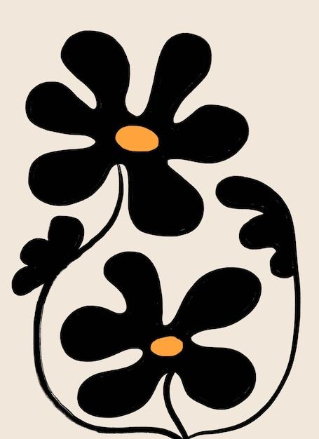 Maya Art, Modern Flowers, Flowers Abstract, Photo Cute, Floral Poster, Modern Flower, Plant Illustration, Boho Art, Retro Flowers