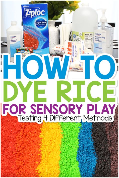 Dye Rice, Toddler Sensory Bins, Preschool Sensory, Sensory Tubs, Rainbow Rice, Activities Ideas, Colored Rice, Toddler Sensory, Sensory Boxes