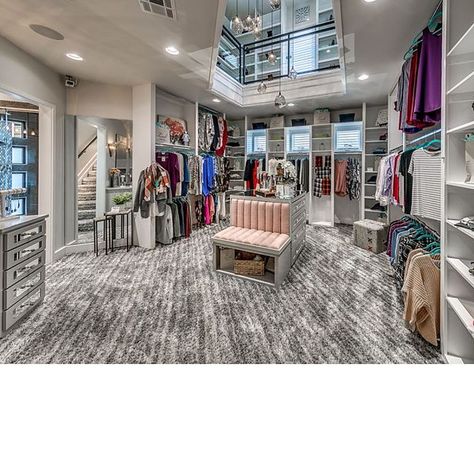 Interior Design & Home Decor on Instagram: “When you have a two story walk in closet... when can I move in?? by @authentic_custom_homes” Walk In Closet Ikea, Placard Design, Dream Closet Design, Walk In Closet Design, Luxury Closets Design, Closet Decor, Dream Closets, Clothes And Shoes, Closet Goals