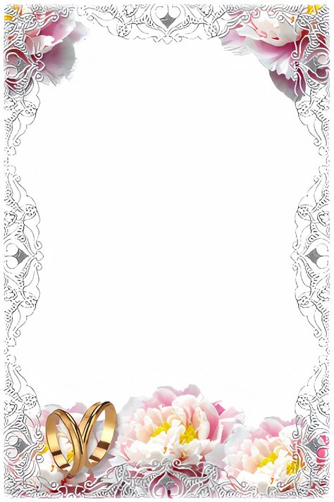 Wedding Frames Design, Wedding Frame Background, Wedding Frame Design, Wedding Background Design, Wedding Invitation Frame, Wedding Card Ideas, Two Wedding Rings, Simple Wedding Invitation Card, Blank Wedding Invitation Templates