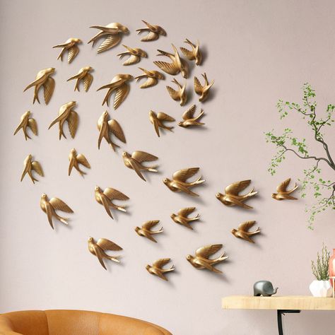 Porcelain Rabbit, 3d Bird, Ceramic Storage, Sofa Wall, Dimensional Wall, Bird Wall Decor, Bird Statues, Wall Stickers Home Decor, Wall Stickers Living Room