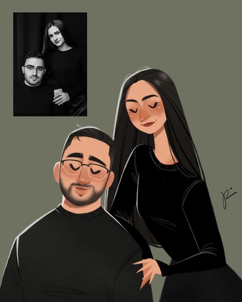 Couple Portrait Drawing, Drawing Dragon, Portraits Illustrés, Illustration Pop Art, Digital Portrait Illustration, L'art Du Portrait, Custom Portrait Illustration, Faceless Portrait, Portrait Cartoon