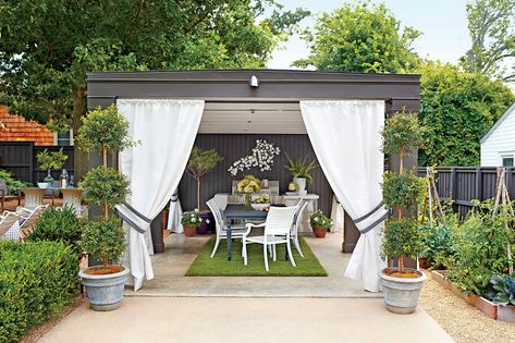 Carport Makeover, Iron Pergola, Carport Patio, Cottage Makeover, Outdoor Cabana, Porch Makeover, Garden Makeover, Porch Design, Patio Stones