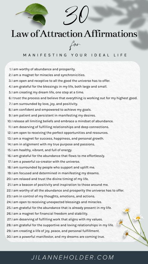 Affirmations, or empowering statements, work like a cosmic shopping list, nudging the universe to deliver. From finding enough money to unlocking inner guidance, they can transform all areas of life in unexpected ways.   The key is consistency and belief—saying you're worthy of love or immediate abundance means you're sowing the seeds for positive results.   The more you banish negative thoughts, the closer you get to the life of your dreams. Affirmation For Consistency, Magical Affirmations, Manifest Dream Life, Job Affirmations, Healthy Affirmations, Manifesting Money Affirmations, Personal Philosophy, Affirmations Confidence, Positive Affirmations For Success