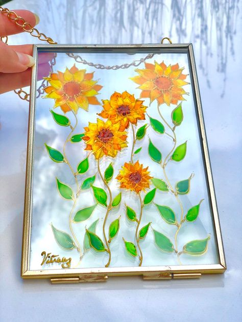 Frame Glass Painting, Georgia Okeefe Flowers, Okeefe Flowers, Painted Candle Jars, Wall Orange, Glass Painting Patterns, Painting Board, Blooming Tea, Painting Metal