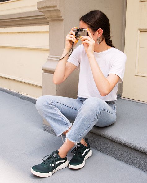 Trendy Black Sneakers, Estilo Vans, Black Sneakers Outfit, Vans Outfits, Black Platform Sneakers, Wardrobe Revamp, Vans Ultrarange, Checkered Blazer, Salt Wash