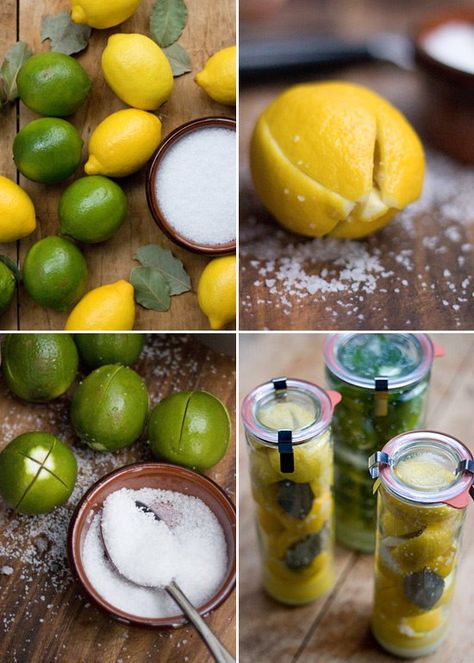 Jamie Oliver's Preserved Lemons (or Limes) Lime Preserves, Preserved Limes, Barbecued Fish, Preserving Lemons, Preserved Lemons Recipes, Dog Breakfast, Pickle Vodka, Lemons And Limes, Weck Jars