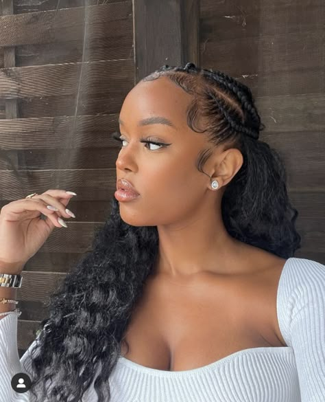 Bougie Hair, Cornrow Ponytail, Natural Braided Hairstyles, Silk Press Natural Hair, Braided Cornrow Hairstyles, Quick Braided Hairstyles, Hair Twist Styles, Twist Styles, Blowout Hair