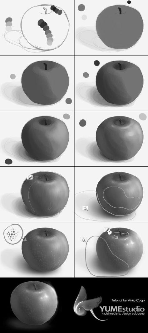 Grayscale Value Study, Apple Digital Painting, Grayscale Digital Painting, Greyscale Digital Art Tutorial, Greyscale Reference, Greyscale Tutorial, Grayscale Reference, Greyscale Shading, Greyscale Digital Art