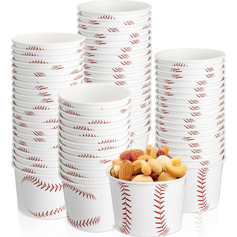 PRICES MAY VARY. Abundant Amount: you will get 50 pcs of baseball paper bowls 9oz, sufficient quantity is adequate for you to use, share and replace at a baseball party, birthday party, baseball game, carnival, saving time and effort Classic Baseball Pattern Design: featuring classic baseball graphics, the paper bowls 9 oz look exquisite and vivid, very suitable for baseball theme parties, exquisite and colorful, adding a joyful atmosphere Safe and Tough: made of reliable paper, ice cream bowls First Bday Baseball Theme, Mets Theme Birthday Party, Baseball First Birthday Party Food, Baseball Theme Party Favors, Adult Baseball Theme Party, Baseball Birthday Food, Baseball Theme Food, Baseball Dessert Table, Baseball Baby Shower Centerpieces