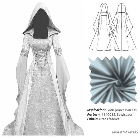 Goth princess dress Women Clothing Dress Sewing Pattern Sewist Princess Dress Women, Clothing Sewing Patterns, Gown Sewing Pattern, Goth Princess, Victorian Pattern, Goth Dress, Clothes Sewing Patterns, Dress Sewing, Dress Sewing Pattern