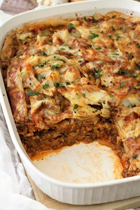 Unstuffed Cabbage Roll Casserole, Italian Cabbage, Allotment Recipes, Cabbage Dishes, Unstuffed Cabbage Rolls, Cabbage Casserole Recipes, Cabbage Roll Casserole, Baked Cabbage, Unstuffed Cabbage