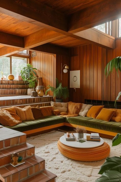 70s Inspired Living Room, 70s Living Room, 70s Interior Design, Living Room Aesthetics, 70s House, 70s Interior, Room Aesthetics, 70s Home, Casa Vintage