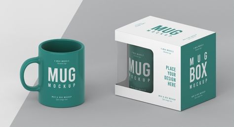 Mug Box Packaging Design, Mug Box Packaging Template, Mug Box Packaging, Mug Packaging Ideas, Mug Packaging, Kotak Box, Box Packaging Templates, Cup Packaging, Healthy Restaurant Food