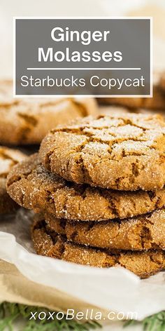 Molasses Cookie Recipe, Molasses Cookie, Homemade Starbucks, Ginger Cookie Recipes, Molasses Cookies Recipe, Ginger Molasses, Ginger Molasses Cookies, Molasses Cookies, Starbucks Christmas