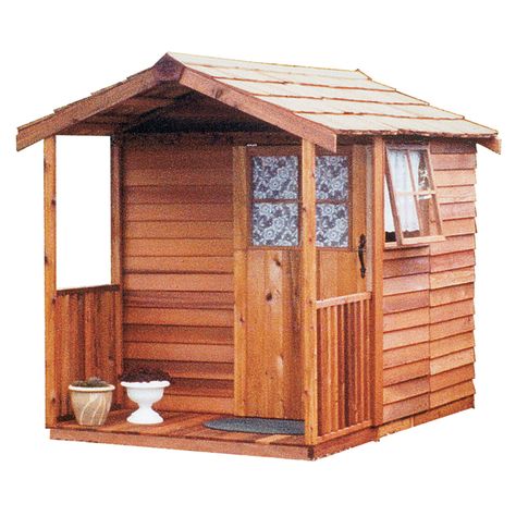 Cedarshed (Common: 6-ft x 9-ft; Interior Dimensions: 5.33-ft x 8.62-ft) Gardener's Delight Gable Cedar Wood Storage Shed (Installation Not Included) Cedar Shed, Wood Storage Shed, Wooden Storage Sheds, She Shed Decor, Shed With Porch, Wooden Shed, Cedar Shake Roof, Wood Trellis, Shed Decor