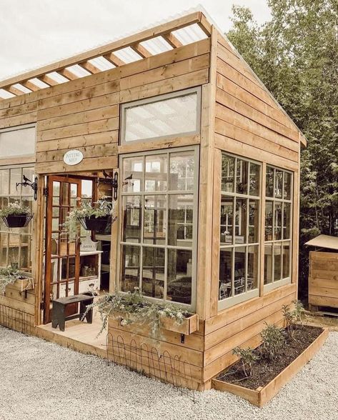 She Shed Greenhouse, Dream Greenhouse, Cedar Greenhouse, Aluminium Greenhouse, Diy Greenhouse Plans, Portable Greenhouse, Greenhouse Shed, Cool Fire Pits, Build A Greenhouse