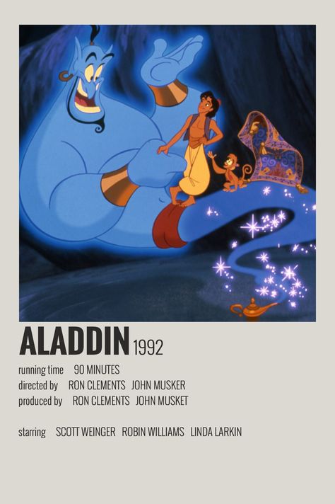 alternative minimalist polaroid poster made by @majaaplb (me) Aladdin Movie Poster, Aladdin Poster, Minimalist Polaroid Poster, Indie Movie Posters, Aladdin 1992, Iconic Movie Posters, Movie Card, Series Poster, Film Posters Minimalist