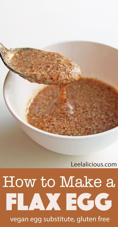 Learn how to make a flax egg which is a quick and easy vegan egg substitute. This all natural kitchen hack is fantastic for vegan or egg-free baking! Flax Seed Egg, Egg Free Baking, Vegan Egg Substitute, Egg Substitute, Eggless Cookies, Vegan Egg, Kitchen Hack, Flax Seed Recipes, Flax Egg