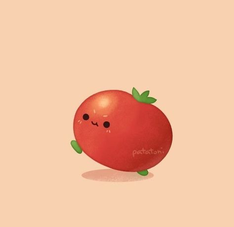 Tomato Drawing, Plant Cartoon, Plant Doodle, Walpapers Cute, Simple Birthday Cards, Kawaii Illustration, Cute Food Drawings, Sticker Maker, Chibi Characters