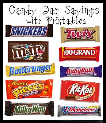 Candy Bar sayings with printables - love note, thank you, or birthday Bar Sayings, Candy Bar Sayings, Candy Puns, Bar Printables, Candy Card, Candy Quotes, Candy Grams, Volunteer Gifts, Ge Bort