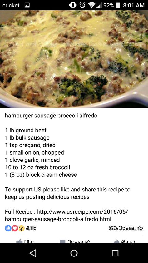 Hamburger Sausage Broccoli Alfredo, Sausage Broccoli Alfredo, Alfredo Soup, Keto Alfredo, Sausage Broccoli, Broccoli Alfredo, Lean And Green Meals, Keto Recipes Dinner, Low Carb Dinner