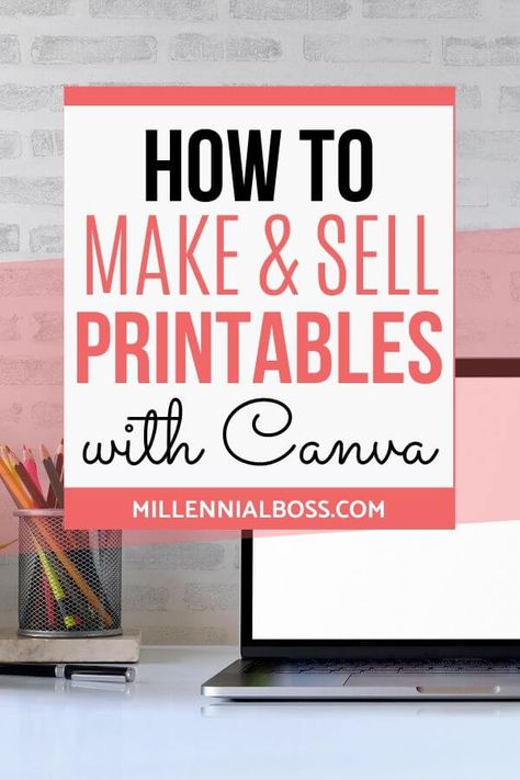 Making Money On Etsy, Sell Printables, Starting An Etsy Business, What To Sell, Etsy Prints, Money Making Jobs, Canva Tutorial, Social Media Jobs, Create Digital Product