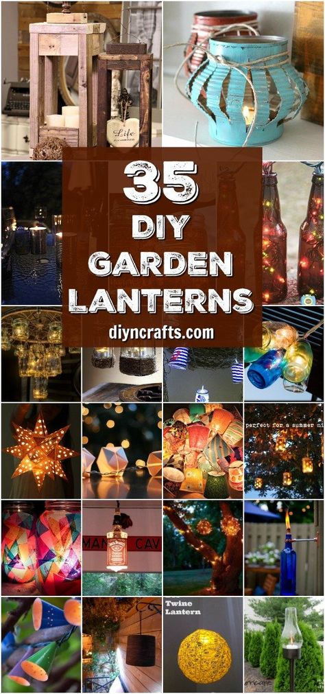 35 Luminous Garden Lantern Ideas To Brighten Up Your Outdoors Luminaria Diy, Solar Light Crafts, Garden Lantern, Lantern Ideas, Garden Lanterns, Outdoor Crafts, Diy Outdoor Decor, Diy Lanterns, Outdoor Diy Projects