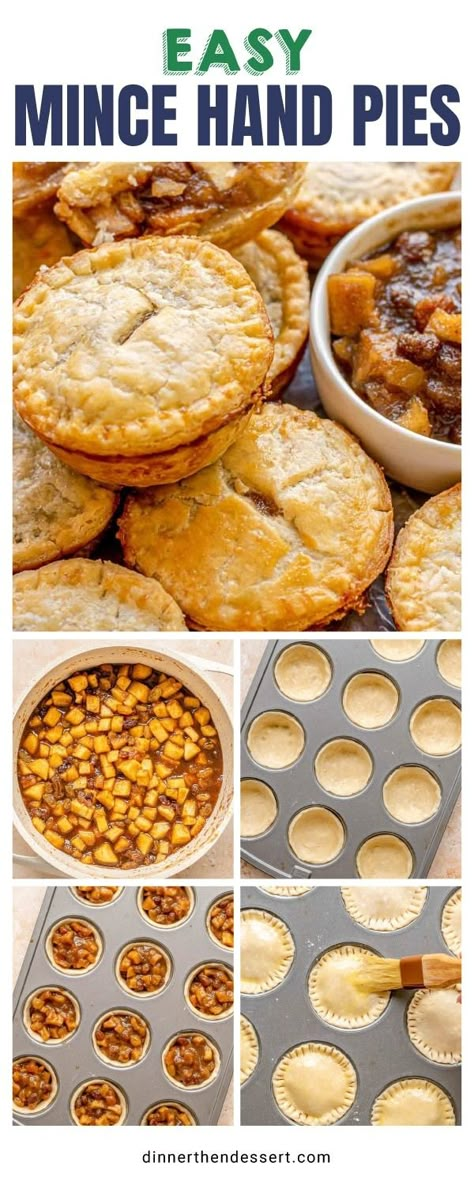 Easy Mince Hand Pie recipe with a sweet mincemeat pie filling of apples, brown sugar, raisins, apricots, and holiday spices in a flaky pastry. Apple Mincemeat Pie, Mincemeat Hand Pies, Minced Pie Recipe, Mince Meat Pie Recipe, Raisin Pie Recipe Easy, Mini Pie Crust Ideas, Mince Meat Pie, Mincemeat Pie Recipe, Mincemeat Pie Filling