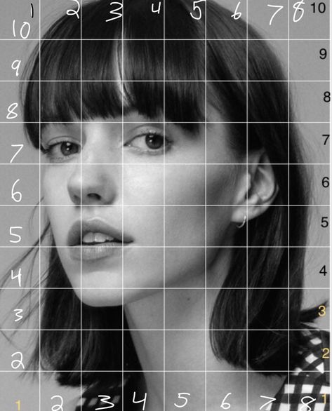 for those who want a grid Smiling Person Photography, Detailed Face Drawing, Face Grid Drawing, Grid Images For Drawing, Drawing Reference With Grid, Face Grid Sketch, Grid Pictures To Draw, Grid References Drawing, Grid Drawing Portrait