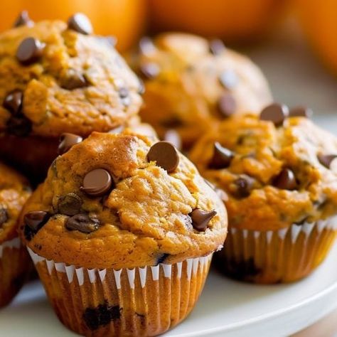 Pumpkin Chocolate Chip Muffins (Easy Recipe) Chocolate Pumpkin Muffins, Chocolate Chip Muffin Recipe, Pumpkin Chocolate Chip Muffins, Spice Muffins, Pumpkin Spice Muffins, Pumpkin Chocolate Chip, Pumpkin Chocolate Chips, Vegan Chocolate Chip, Pumpkin Flavor