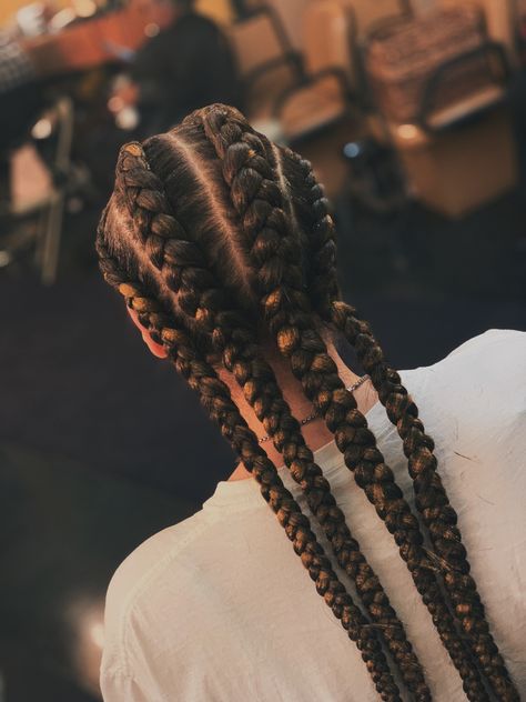 4 Dutch Braids, Dutch Braids With Extensions, Dutch Braid Hairstyles, Tight Braids, Braid Inspiration, Dutch Braids, Hairstyle Names, Long Box Braids, Braids With Extensions