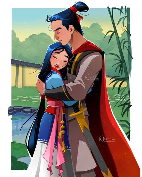 @wistful.art shared a photo on Instagram: “True love with Mulan & Li Shang ❤️ I never drew this couple before because I was afraid to not honor them but today I took my courage and…” • Jul 2, 2021 at 2:10pm UTC Mulan Li Shang, Wistful Art, Li Shang, Disney Mignon, Foto Disney, Animation Disney, Mulan Disney, 디즈니 캐릭터, Images Disney