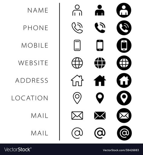 Website Icons Design, Website Symbol, Address Icon, Mail Logo, Business Card Icons, Illustration Business Cards, Card Icon, Email Icon, Free Business Card Design