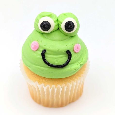 Essen, Cute Frog Cupcakes, Easy Cute Cupcake Ideas, Frog Cupcakes Ideas, Cupcakes Decoration Funny, Jumbo Cupcake Decorating Ideas, Boba Cupcakes, Cute Cupcakes For Kids, Fun Cupcakes For Kids